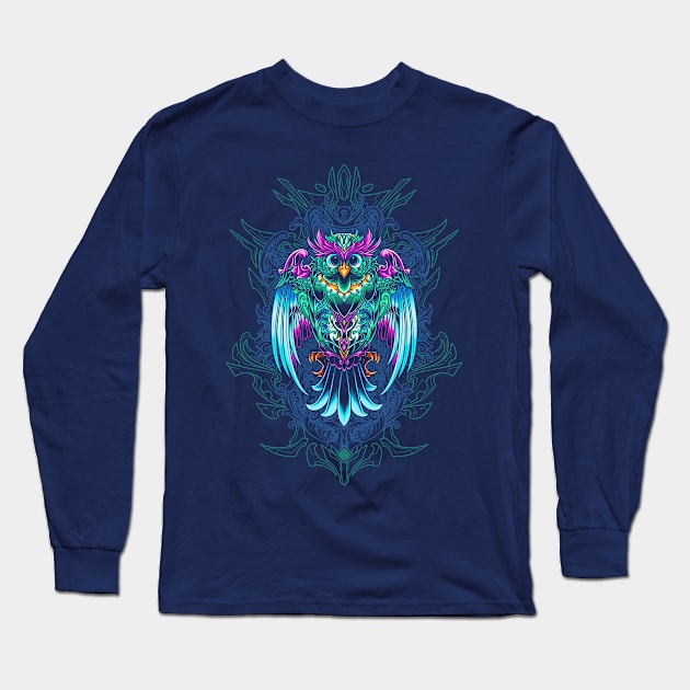 Owl - queen Long Sleeve T-Shirt by angoes25